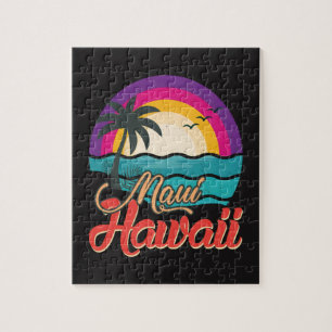Maui Hawaii Sunset Beach Waves Jigsaw Puzzle