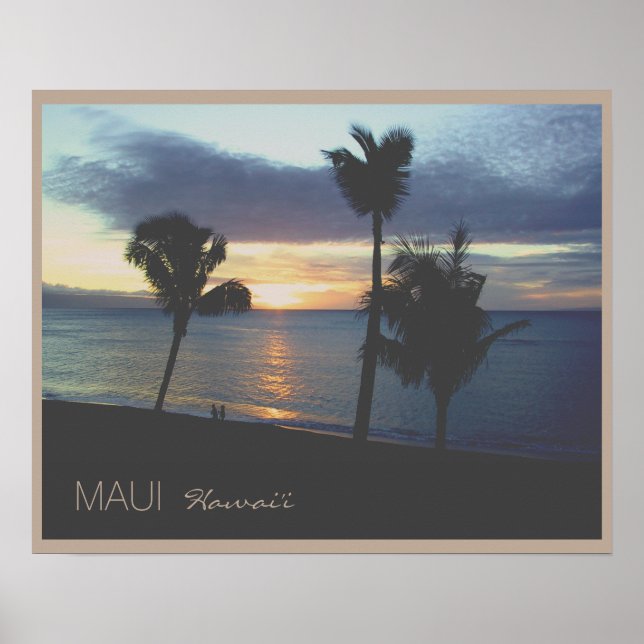 Maui Hawaii Sunset Poster (Front)