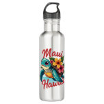 Maui Hawaii T Shirt Girl Women Kids Sea Turtle Haw Stainless Steel Water Bottle