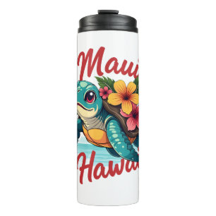 Maui Hawaii T Shirt Girl Women Kids Sea Turtle Haw Thermal Tumbler