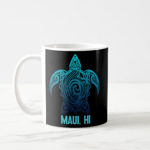 Maui Hawaii Tribal Sea Turtle Hawaiian Surfer Scub Coffee Mug