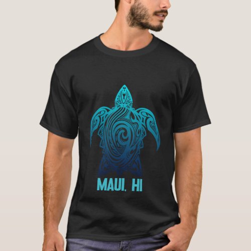 Maui Hawaii Tribal Sea Turtle Hawaiian Surfer Scub T_Shirt
