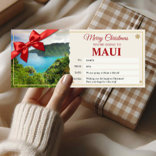 Maui Hawaii Trip Christmas Reveal Gift Card