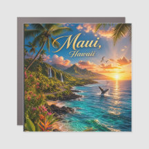 Maui Hawaii Tropical Coastline Travel Poster