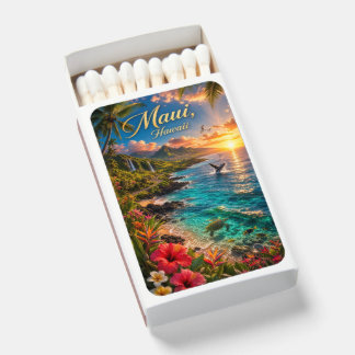 Maui Hawaii Tropical Coastline Travel Poster Matchboxes