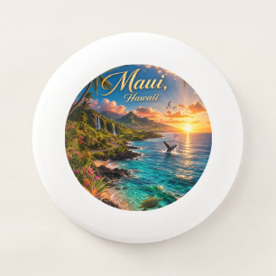 Maui Hawaii Tropical Coastline Travel Poster Wham-O Frisbee