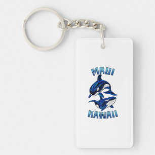 Maui Hawaii Vacation Tribal Orcas Keychain