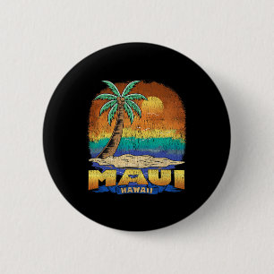 Maui Hawaii Vintage Distressed Souvenir  Button