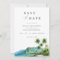 Maui Hawaii Watercolor Destination Tropical Island