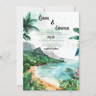 Maui Hawaii Wedding Invitation destination wedding