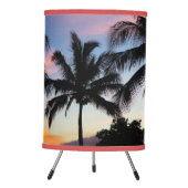 Maui Hawaiian Sunset Palm Trees Tripod Lamp (Front)