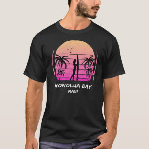 Maui Honolua Bay Surfing Palms Waves Ocean Aloha H T-Shirt