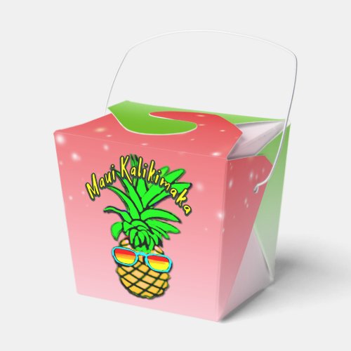 Maui Kalikimaka Pun Hawaiian Christmas Pineapple Favor Boxes