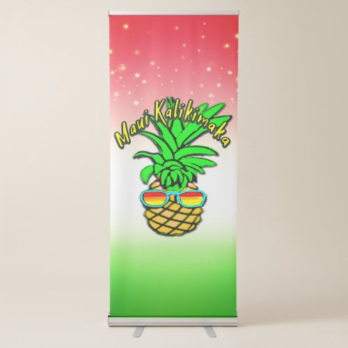 Maui Kalikimaka Pun Hawaiian Christmas Pineapple Retractable Banner