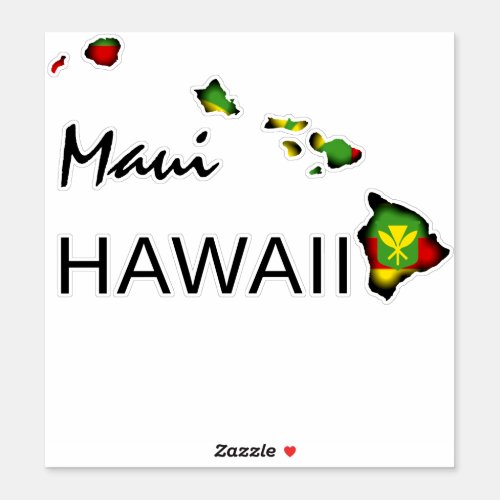MAUI _ KANAKA MAOLI HAWAII ISLANDS BLK STICKER