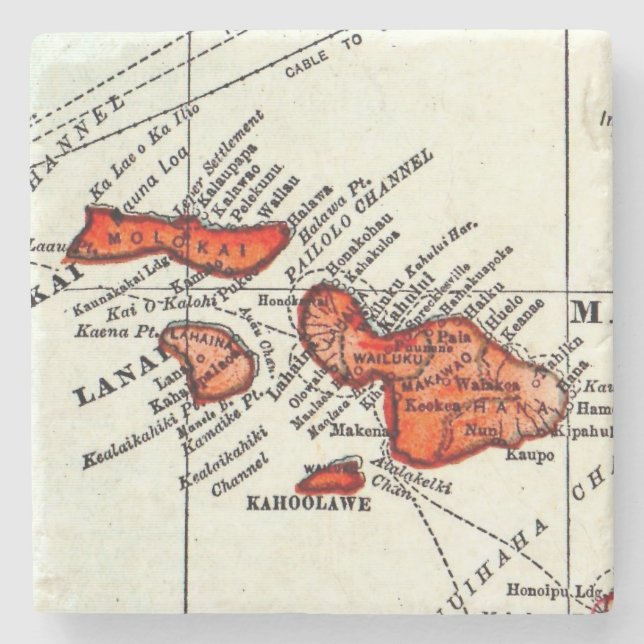 Maui, Lanai, Molokai Hawaiian Islands Stone Stone Coaster (Front)