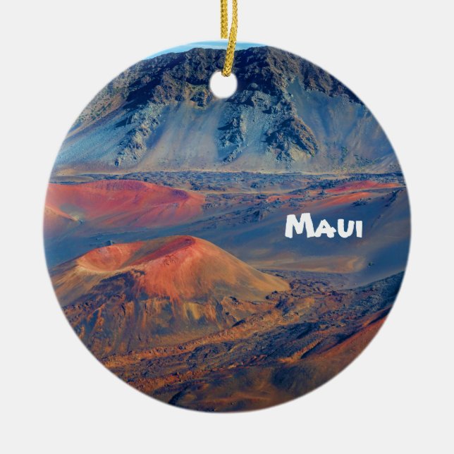 Maui Landscape Ceramic Ornament (Front)