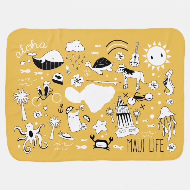"Maui Life Allstars" Baby Blanket (Horizontal)