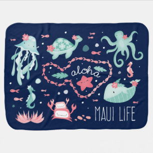 "Maui Life Ocean" Baby Blanket