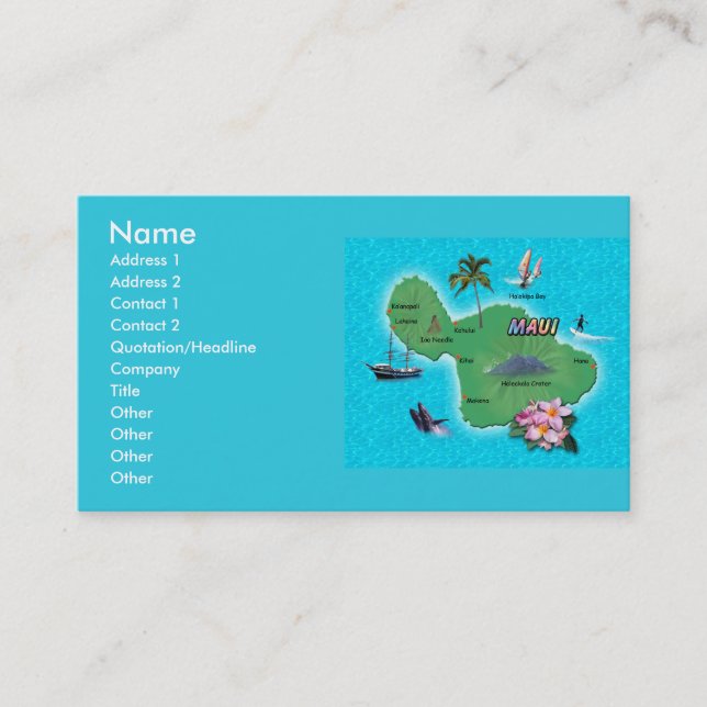 Maui Map Business Card (Front)
