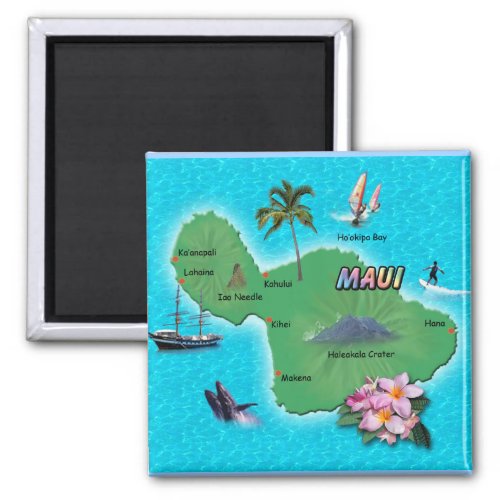 Maui Map Magnet