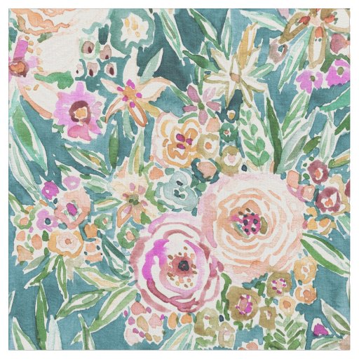 MAUI MINDSET Tropical Hawaiian Colorful Floral Fabric Zazzle