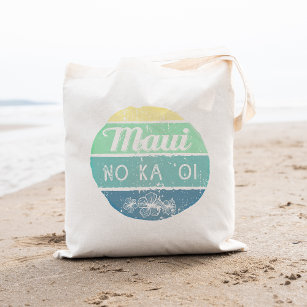 Maui No Ka Oi Vintage Typography Tote Bag
