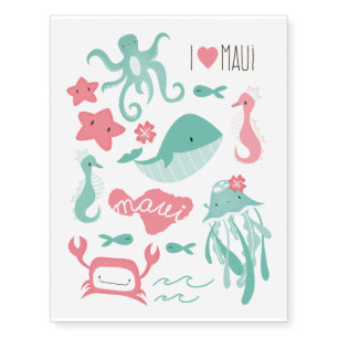 "Maui Ocean" Temporary Tattoos