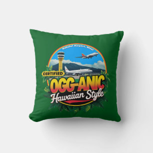 Maui OGG-ANIC Airport Code Throw Pillow