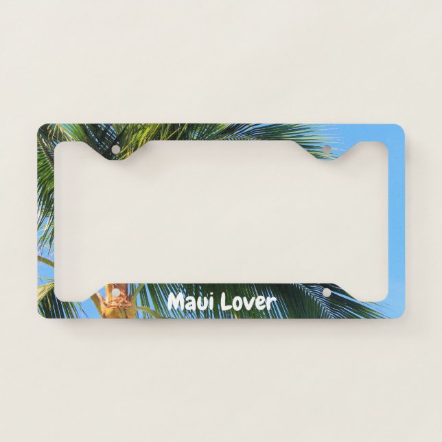 Maui Palm Trees License Plate Frame (Front)