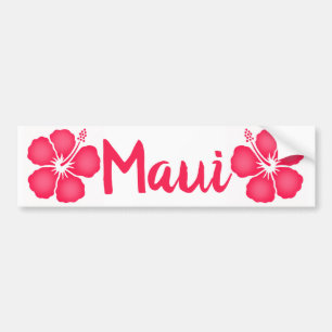 Maui Pink Hibiscus Bumper Sticker