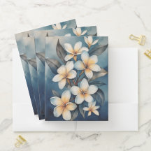Maui Plumeria at Dusk Pocket Folders