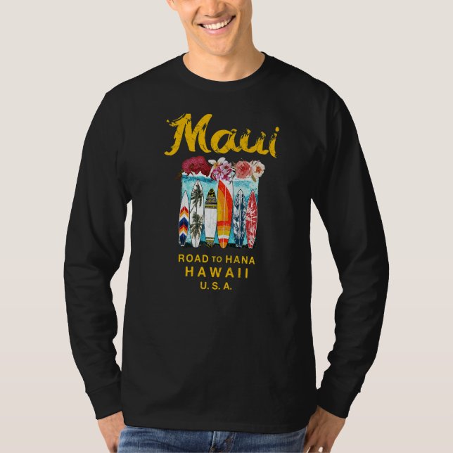Maui Road to Hana Surfing Hawaiian T-Shirt (Front)