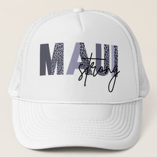 Maui Strong Gray Cougar Pattern Trucker Hat