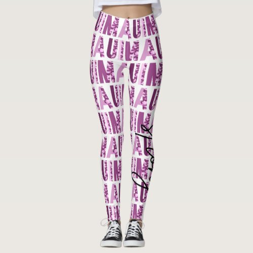 Maui Strong Pink Army Pattern White Tiled  Leggings