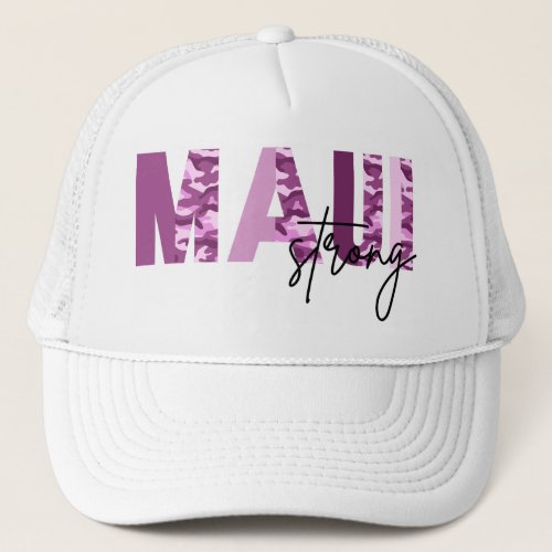 Maui Strong Pink Cougar Pattern Trucker Hat