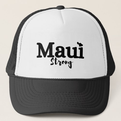 Maui Strong Trucker Hat for Women Men Mesh Black