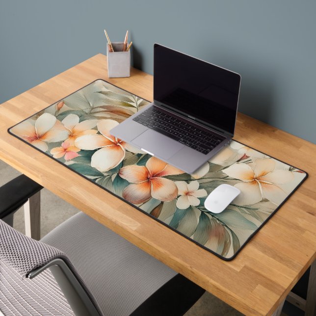 Maui Sunrise Plumeria Desk Mat (Office 2)