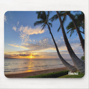 Maui Sunset and Palm Trees Mouse Pad