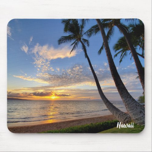 Maui Sunset and Palm Trees Mouse Pad