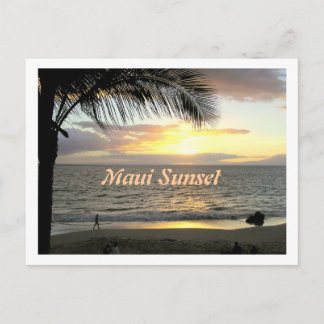 Maui Sunset, Beach Walker Postcard