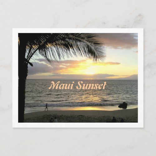 Maui Sunset Beach Walker Postcard