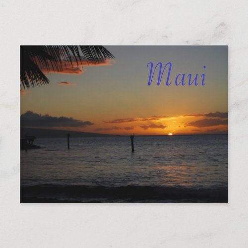 Maui Sunset Postcard