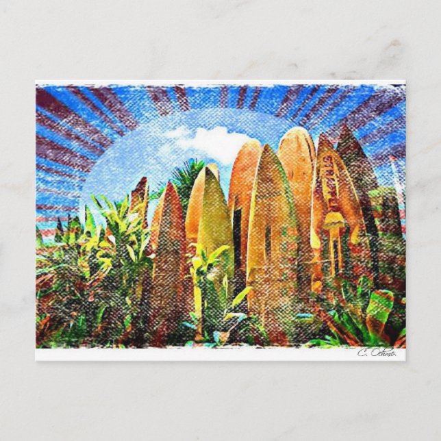 Maui Surfboard fence Postcard (Front)