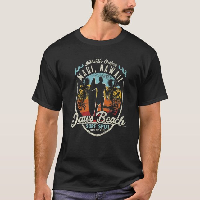 Maui Surfing Vintage Retro Hawaiian Surfer Hawaii  T-Shirt (Front)