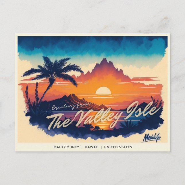 Maui - The Valley Isle Postcard (Front)