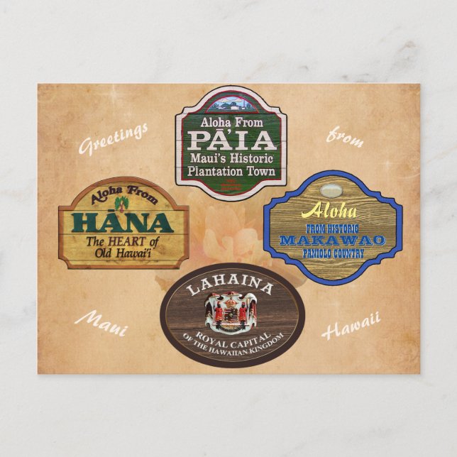 Maui Towns  Postcard (Front)