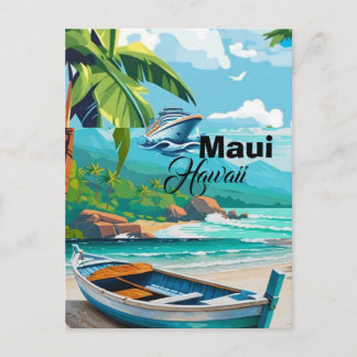 Maui Travel Postcard Art, Maui Hawaii Travel Postc