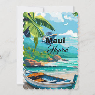 Maui Travel Postcard Art, Maui Hawaii Travel Postc