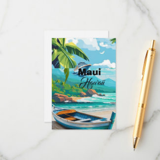 Maui Travel Postcard Art, Maui Hawaii Travel Postc
